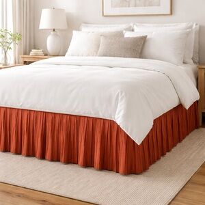 Elegant Rust King Size Bed Skirt